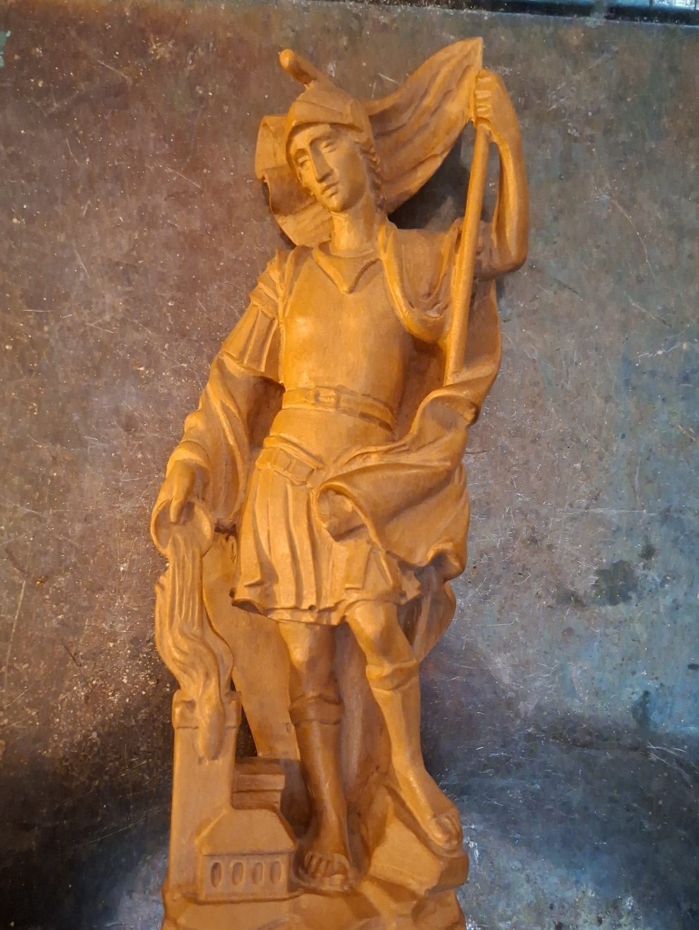 Vintage St Florian Wood Carving